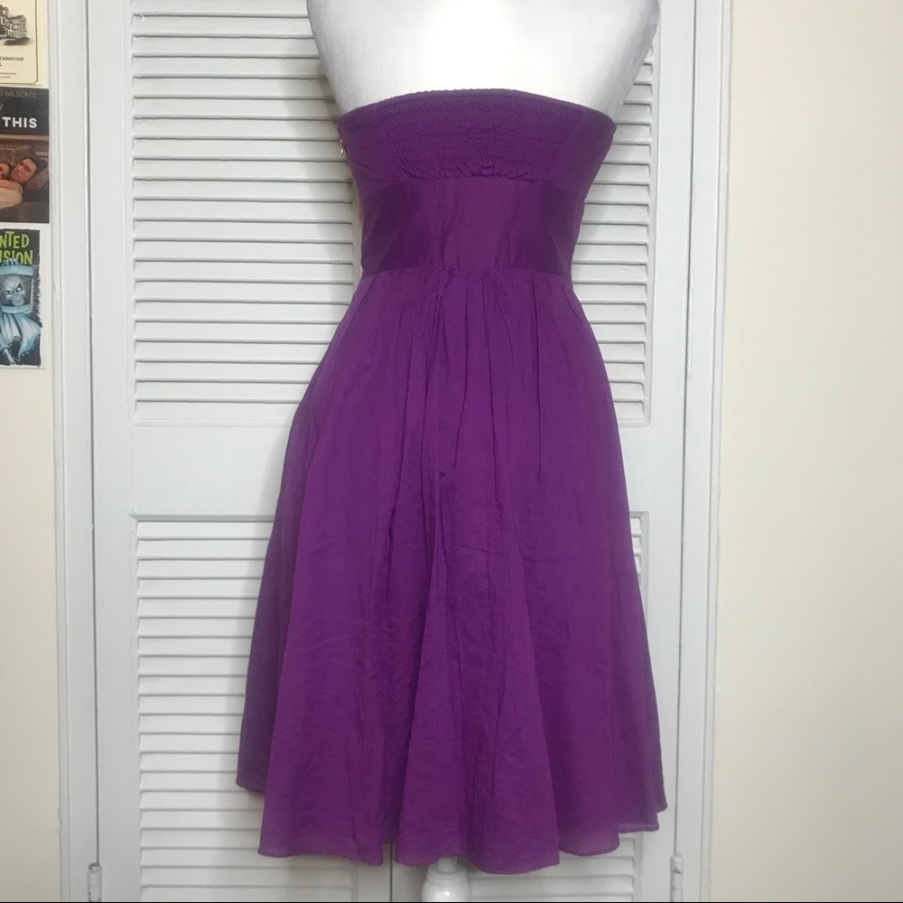 Vintage strapless fit & flare purple dress - Picture 4 of 4
